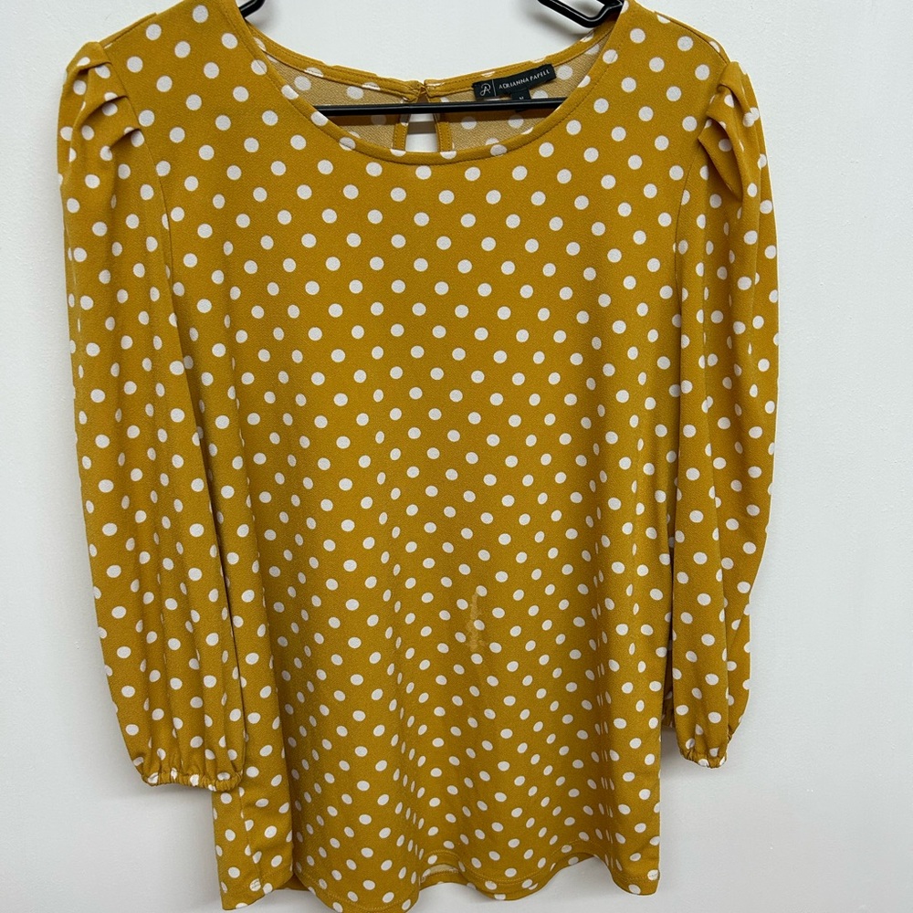 Polka Dot Mustard Top